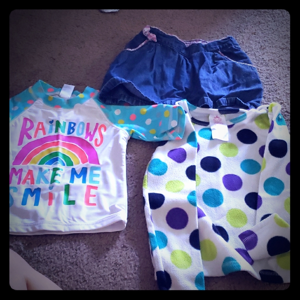 Swim shirt long sleeve shirt and a skirt